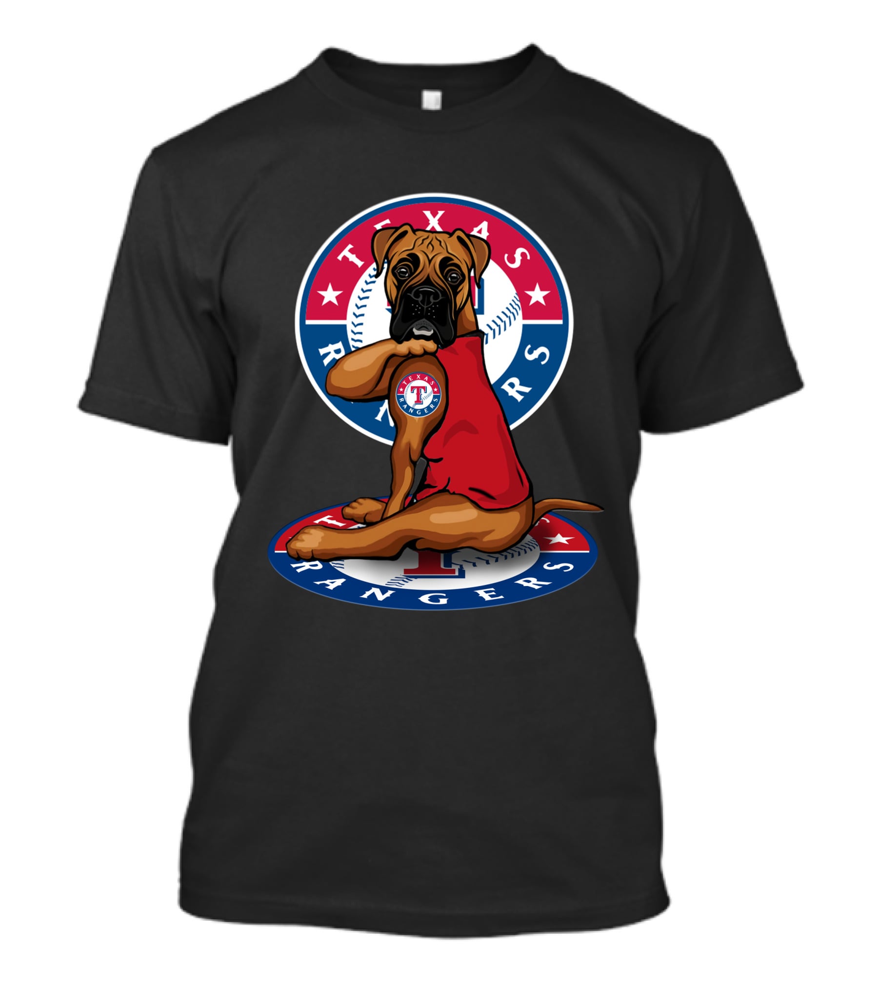Texas Rangers Dog With Baseball T-Shirt