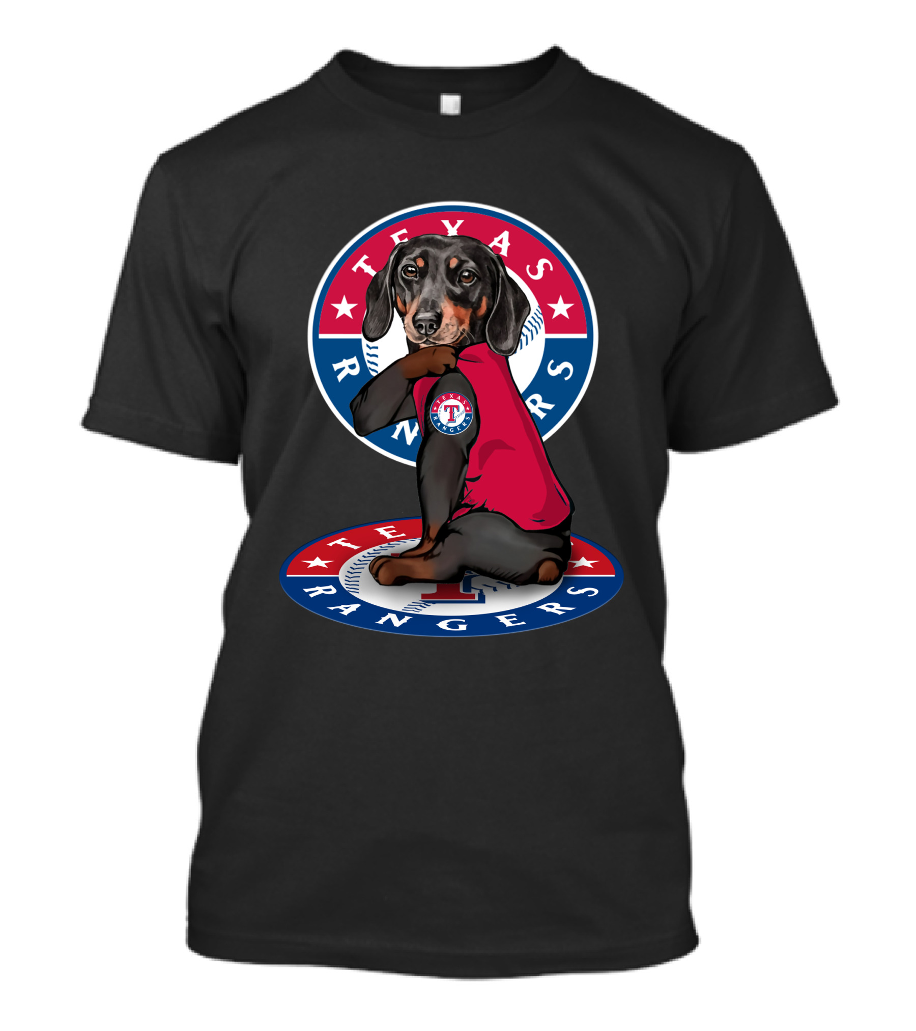 Texas Rangers Dachshund Baseball T-Shirt