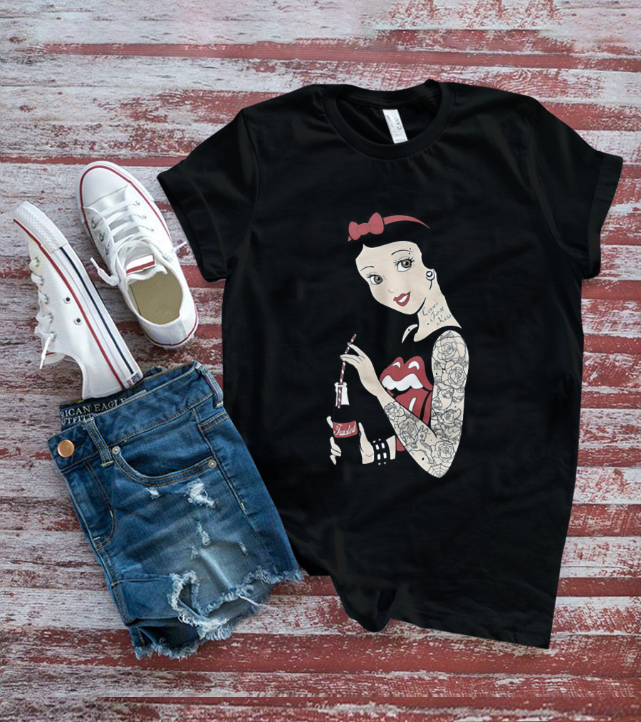 Snow White Tattooed Princess Drinking Coke Rolling Stones T-Shirt