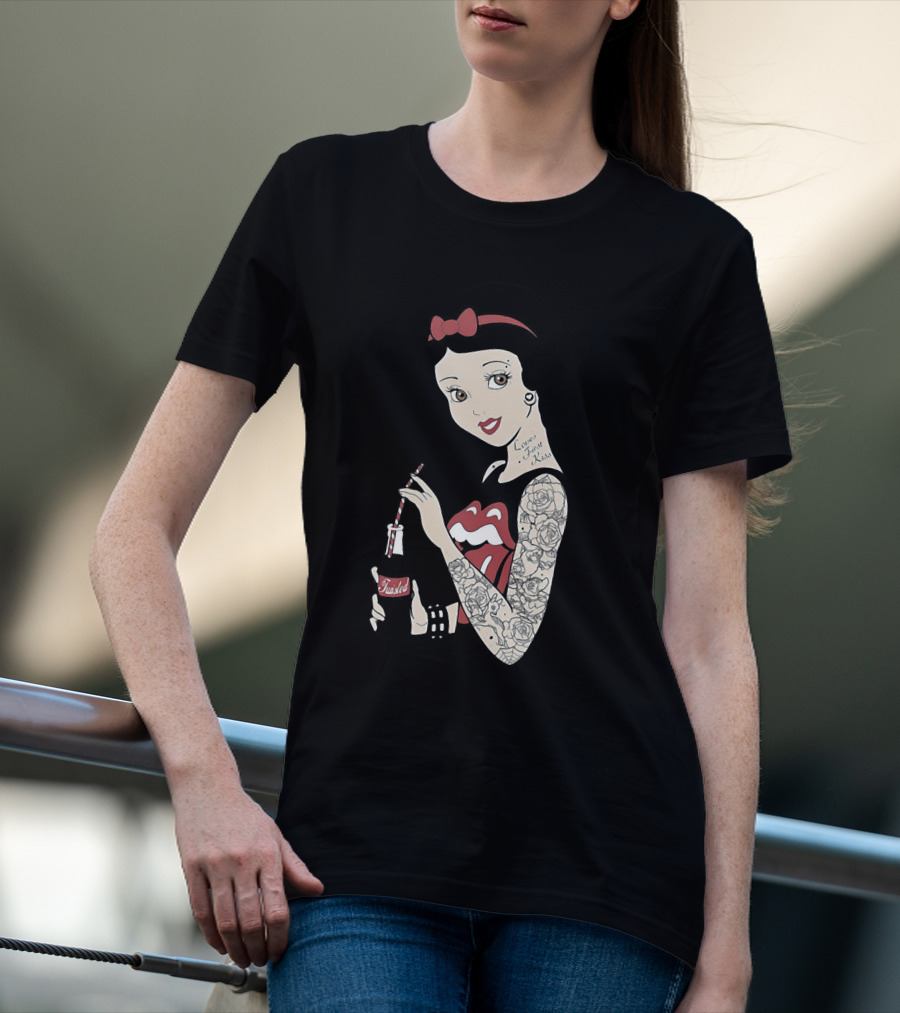 Snow White Tattooed Princess Drinking Coke Rolling Stones T-Shirt