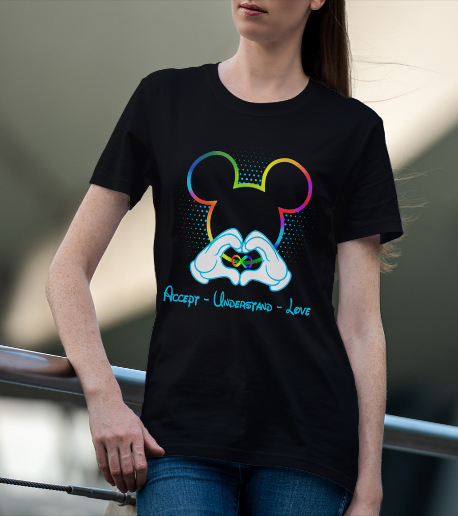 Accept Understand Love Mickey Autism Infinity T-Shirt