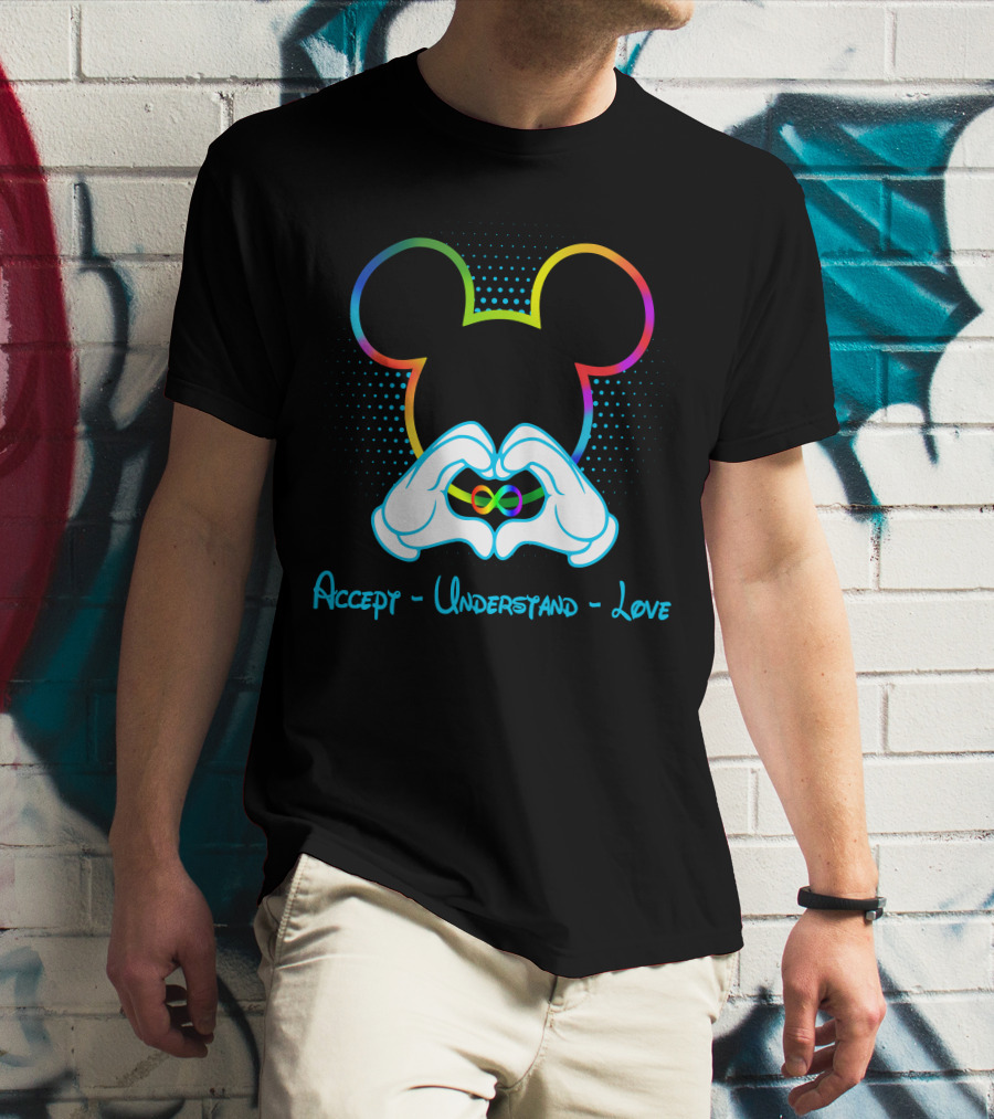 Accept Understand Love Mickey Autism Infinity T-Shirt