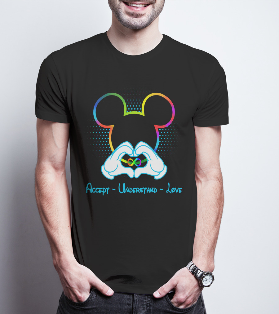 Accept Understand Love Mickey Autism Infinity T-Shirt