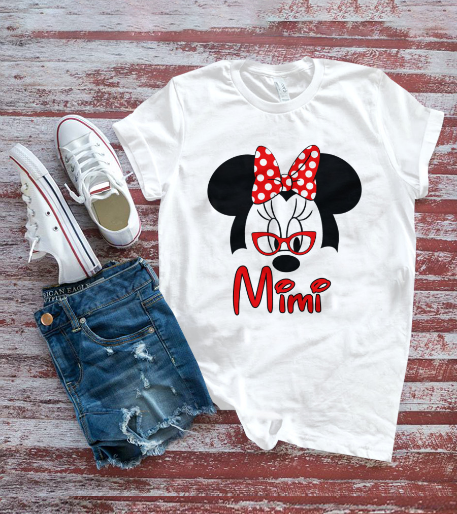 Minnie Mimi Red Bow Glasses T-Shirt