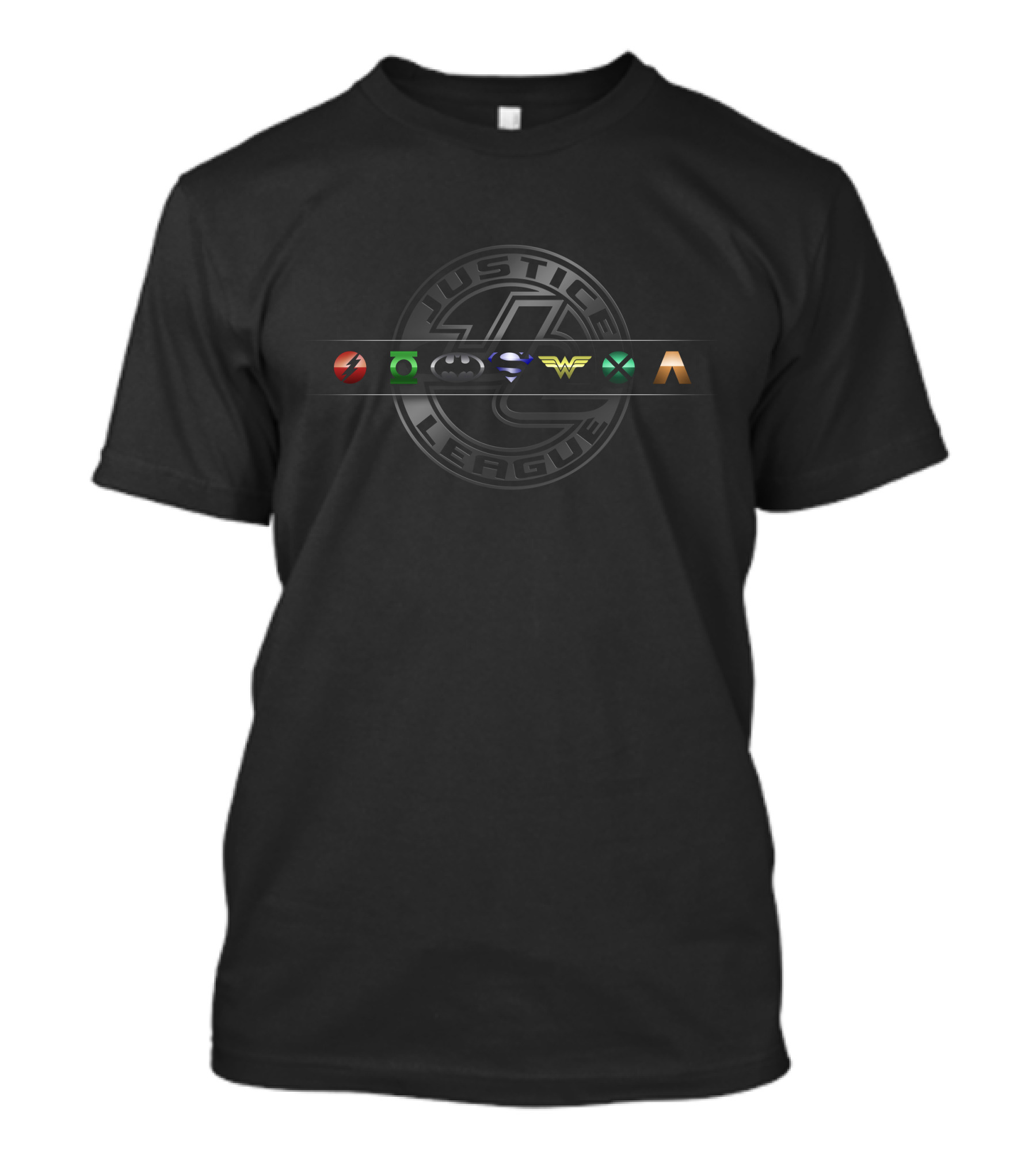Justice League Flash Green Lantern Batman Superman Wonder Woman Aquaman Cyborg T-Shirt