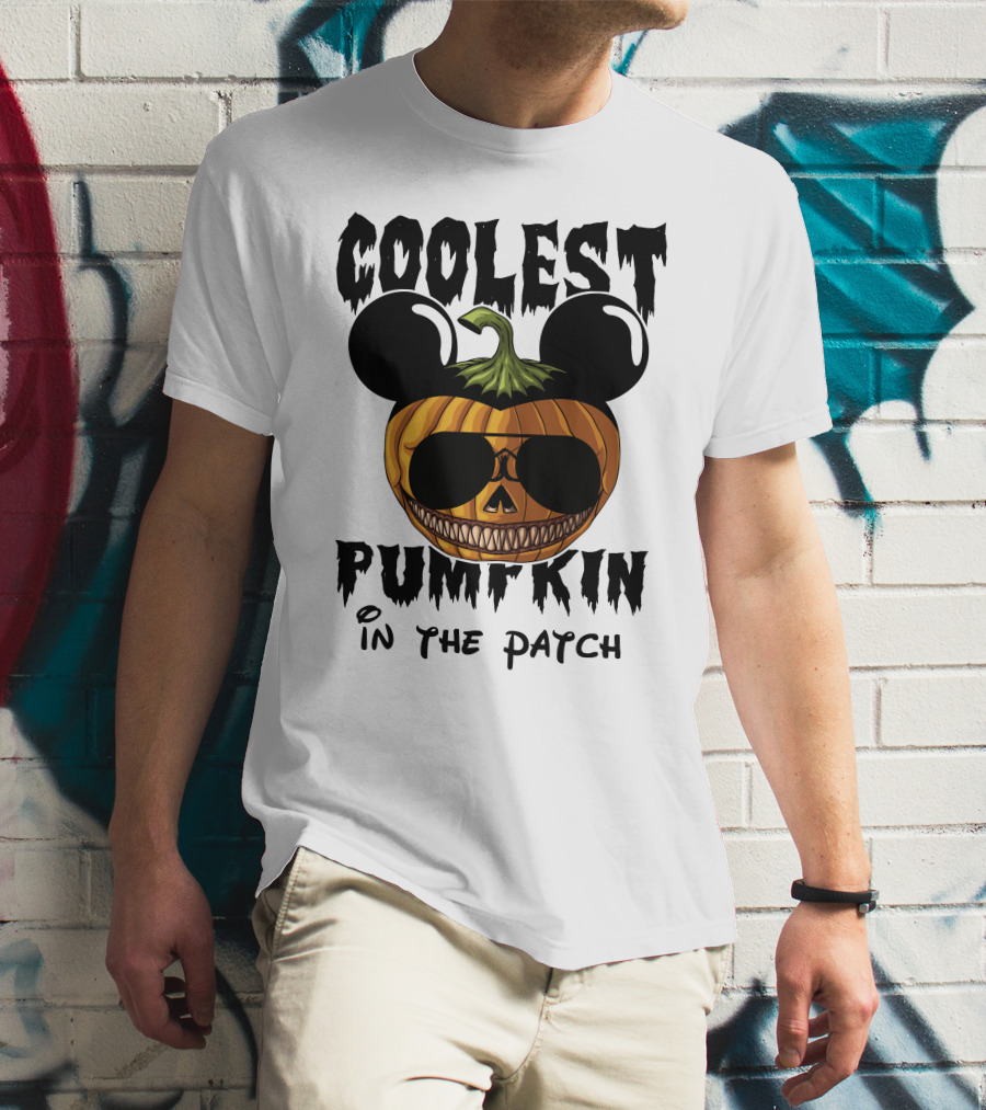 Coolest Pumpkin In The Patch Mickey Ears Sunglasses T-Shirt