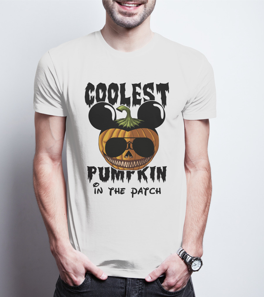 Coolest Pumpkin In The Patch Mickey Ears Sunglasses T-Shirt