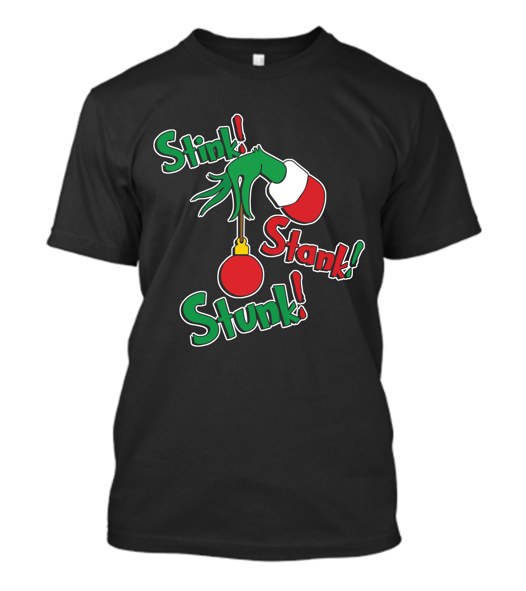 Stink Stank Stunk Grinch Hand Holding Christmas T-Shirt