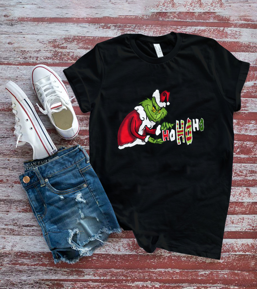 Grinch Christmas Ho Ho Ho Santa Suit Holiday Cheer T-Shirt