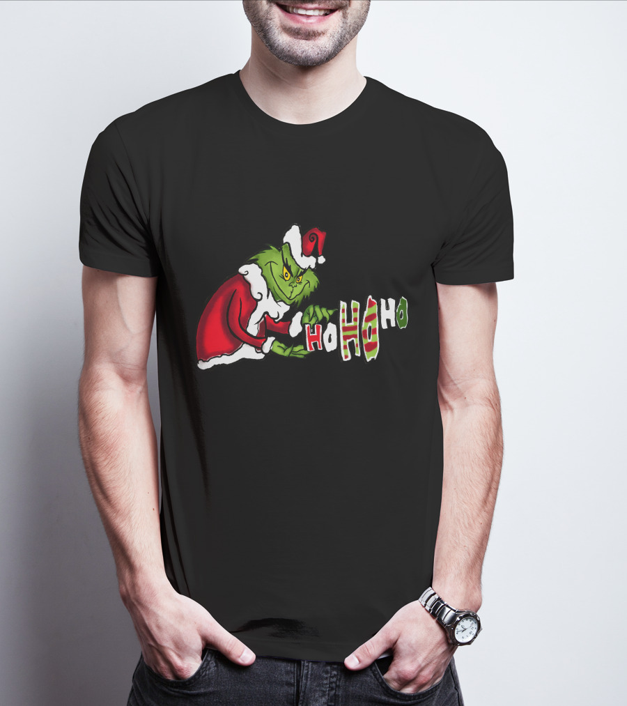 Grinch Christmas Ho Ho Ho Santa Suit Holiday Cheer T-Shirt