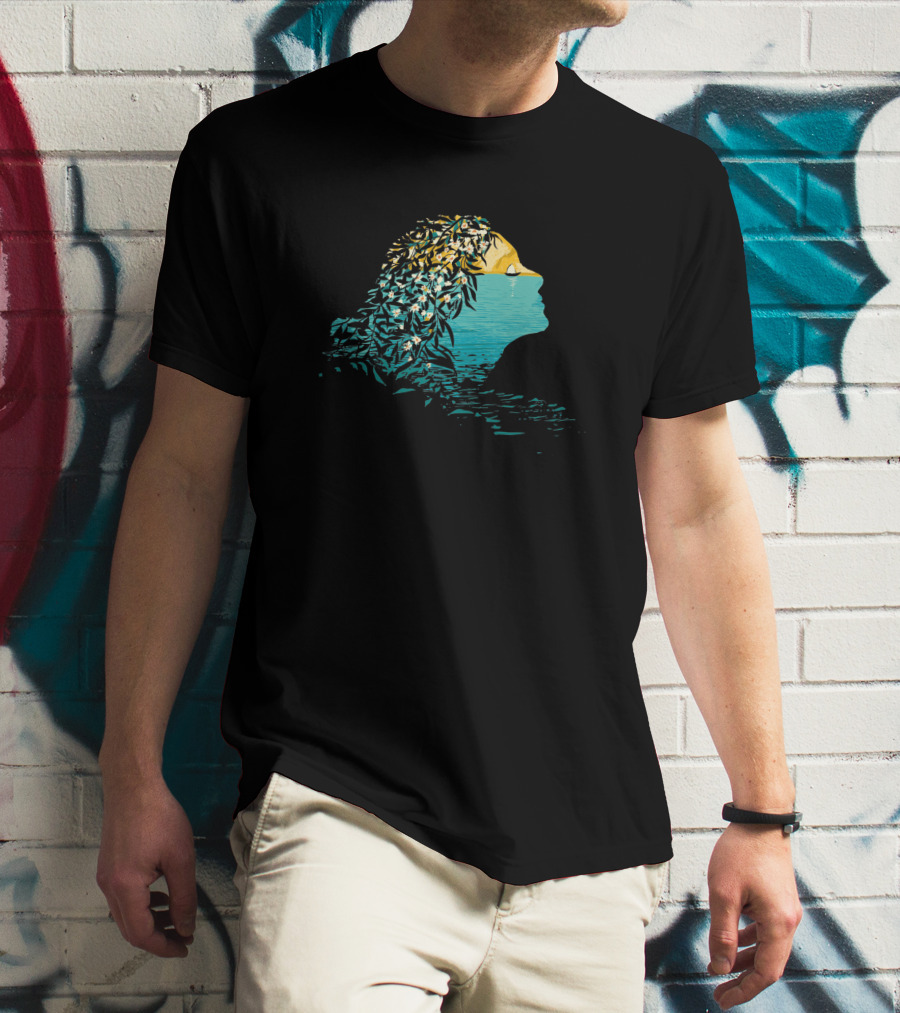An Island Unto Herself Ocean Reflection 386531 T-Shirt