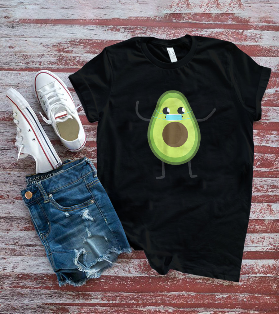 Avocado Wearing A Face Mask T-Shirt