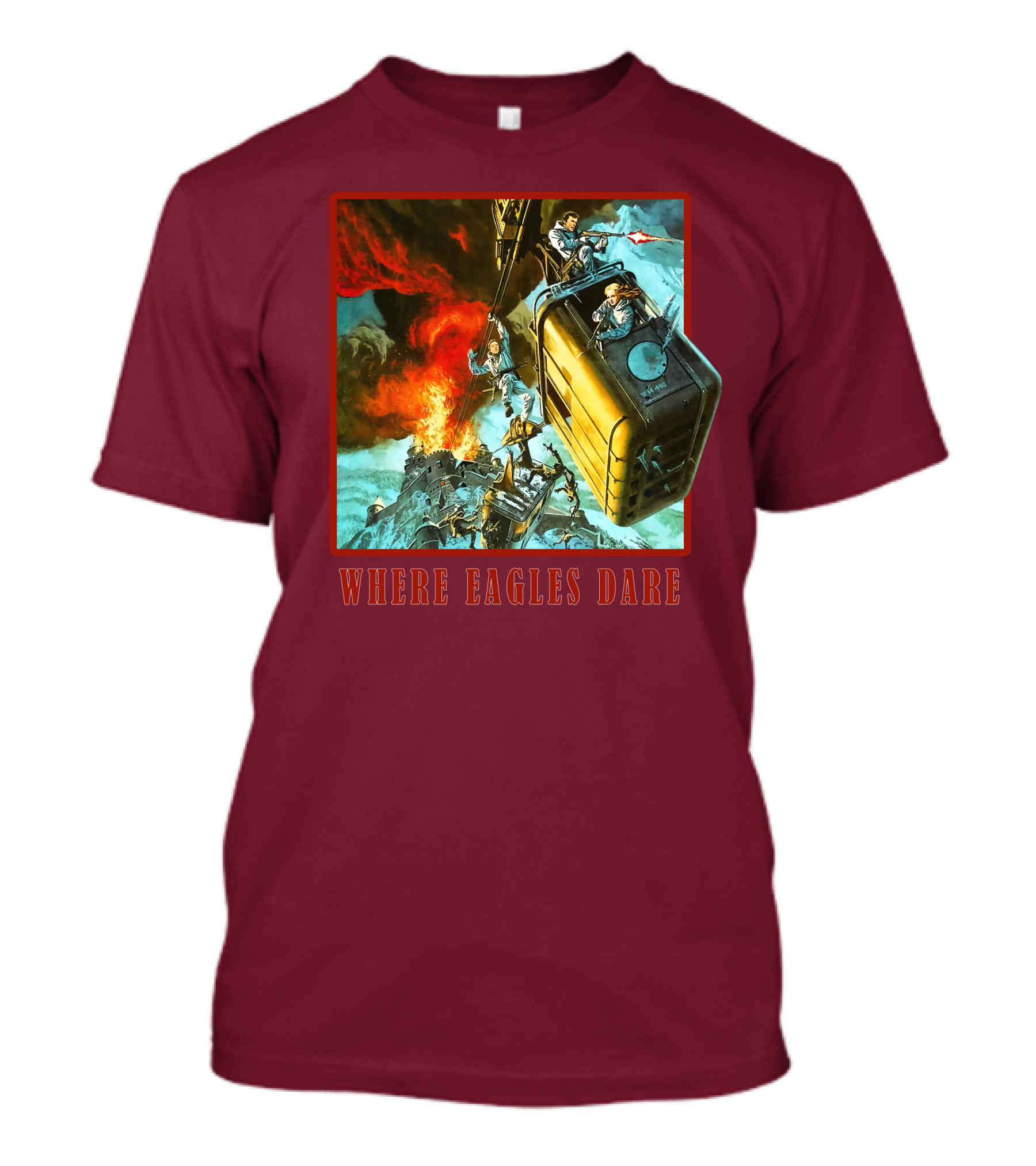 Where Eagles Dare Cable Car Adventure Explosive Action Scene 001 T-Shirt