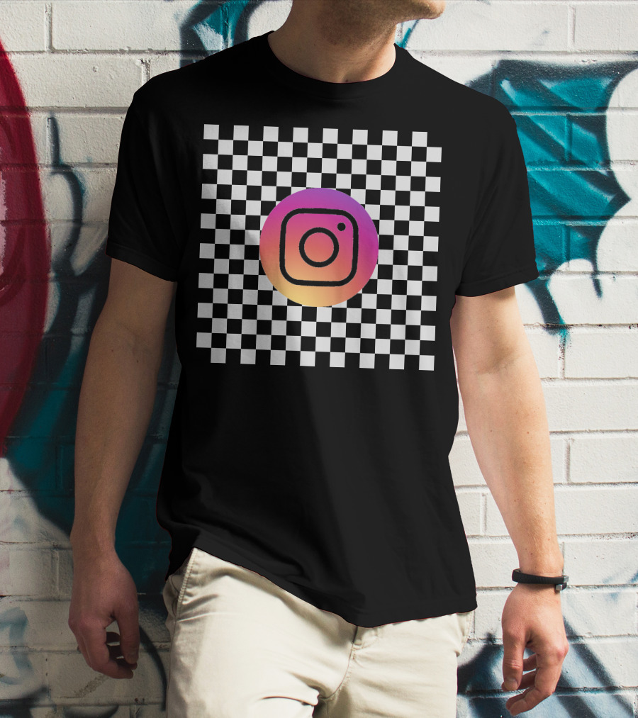Mirror Log Scale Example Instagram Checkerboard T-Shirt