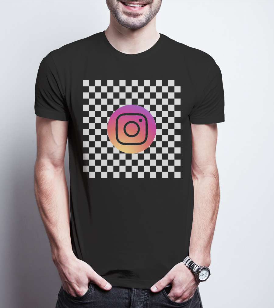 Mirror Log Scale Example Instagram Checkerboard T-Shirt