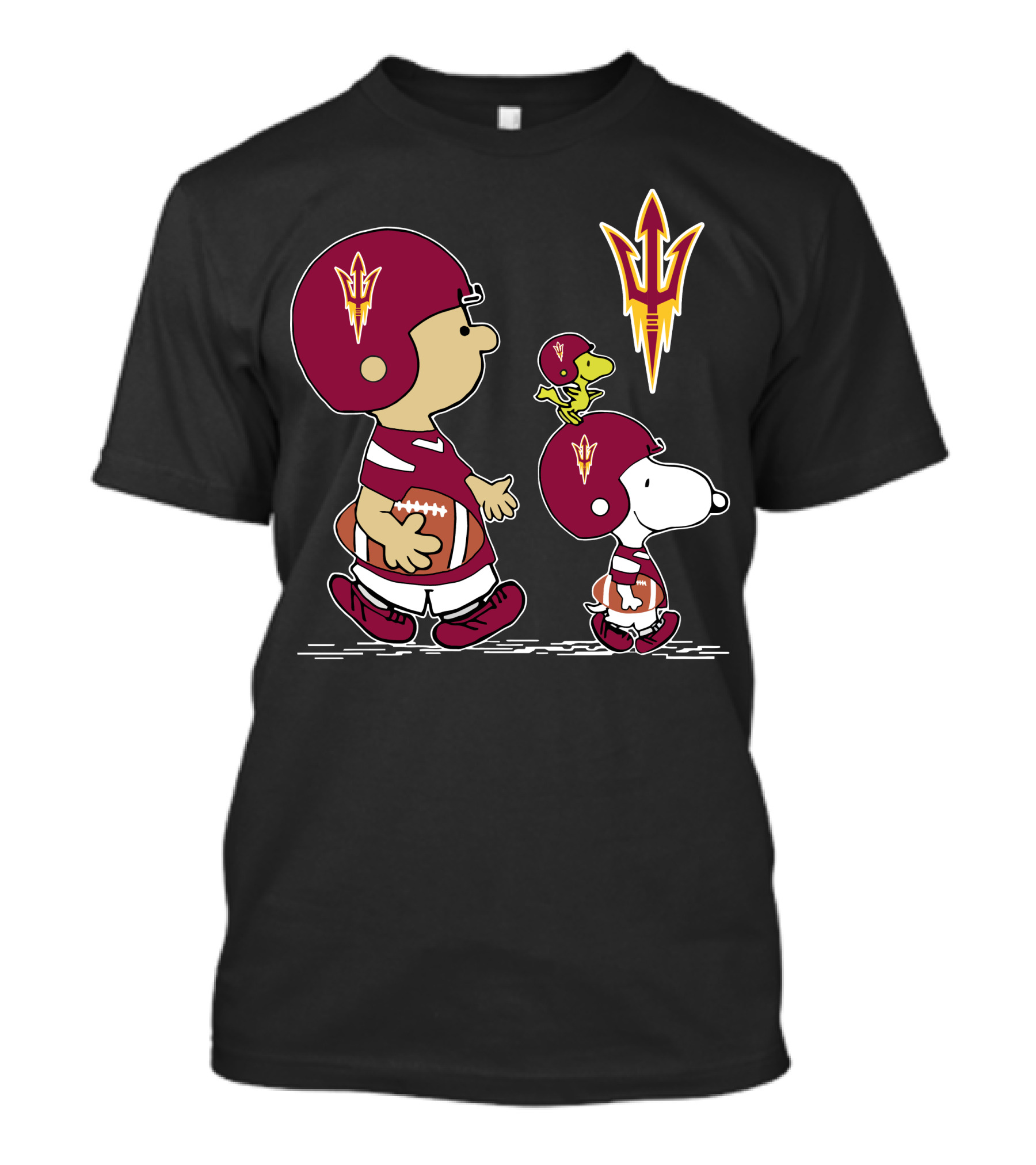 ARIZONA STATE SUN DEVILS PEANUTS FOOTBALL TEAM SPIRIT T-Shirt