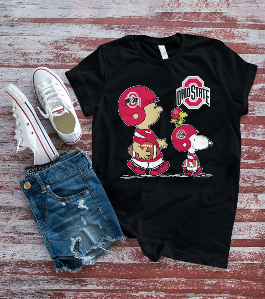 Ohio State Buckeyes Peanuts Characters Football Adventure T-Shirt