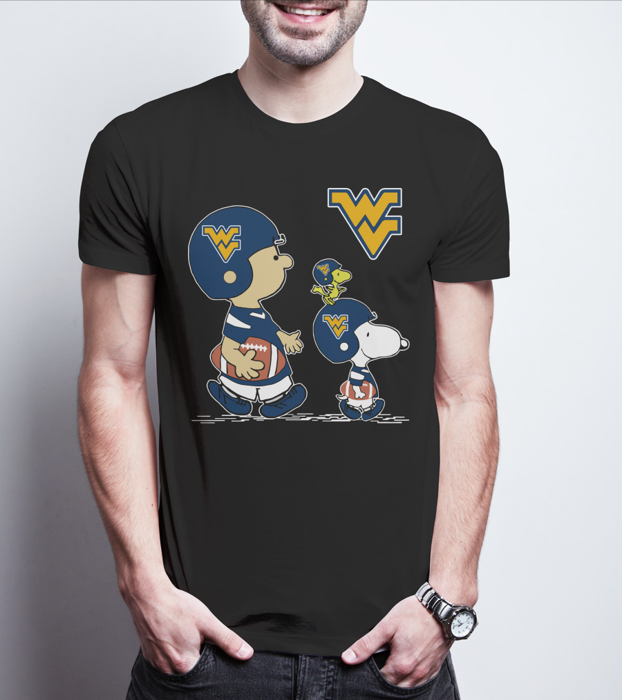 West Virginia Mountaineers Peanuts Football Characters T-Shirt