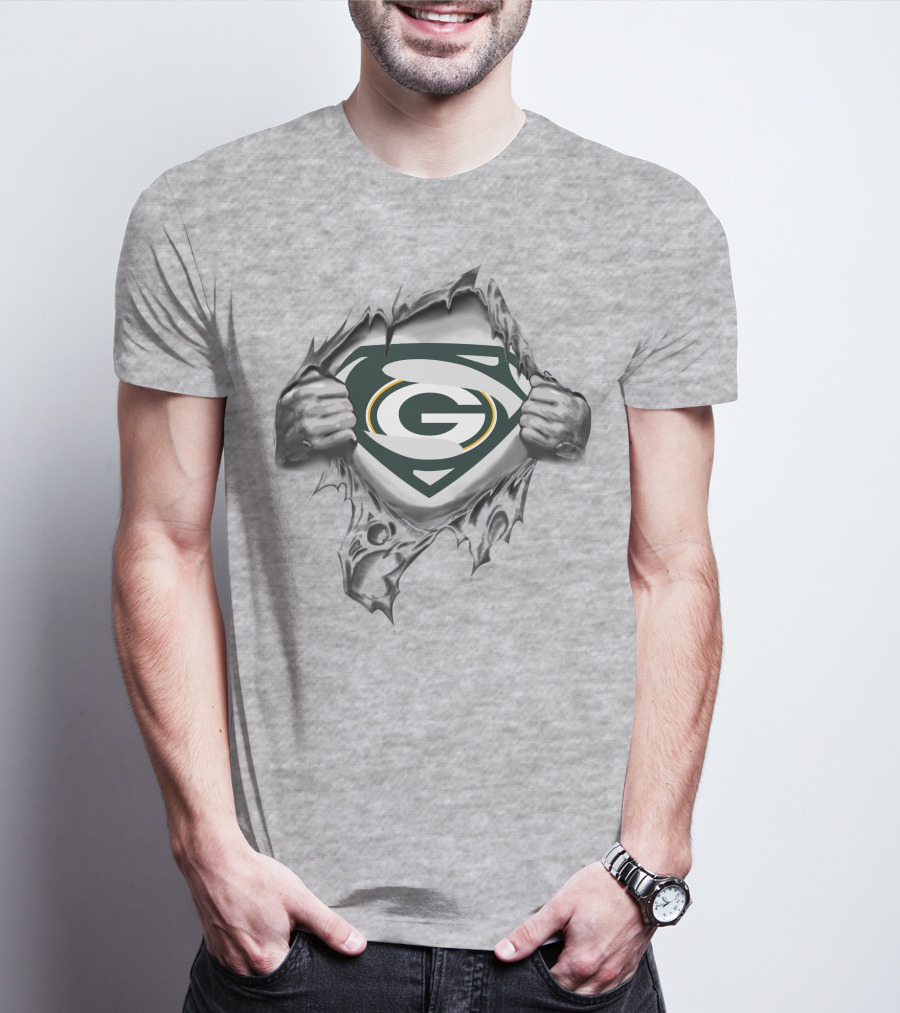 Green Bay Packers Superman Rip Reveal T-Shirt