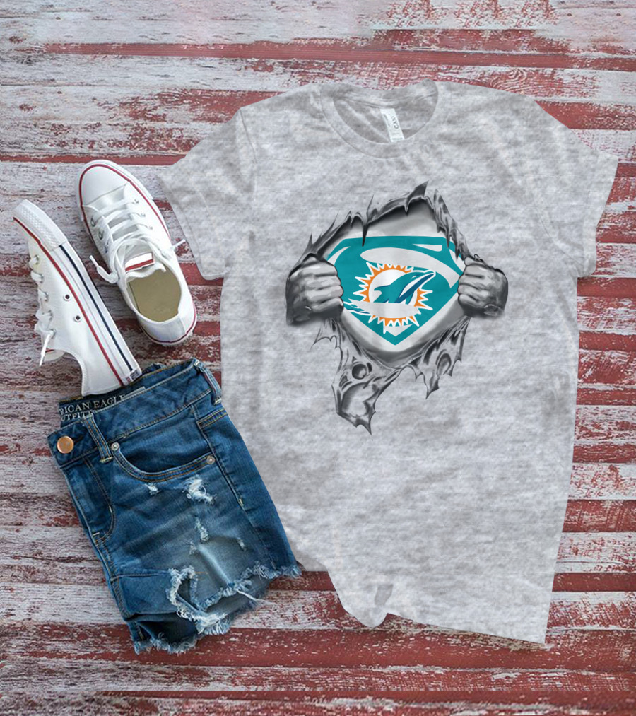 Miami Dolphins Superman Shield Logo Fan T-Shirt