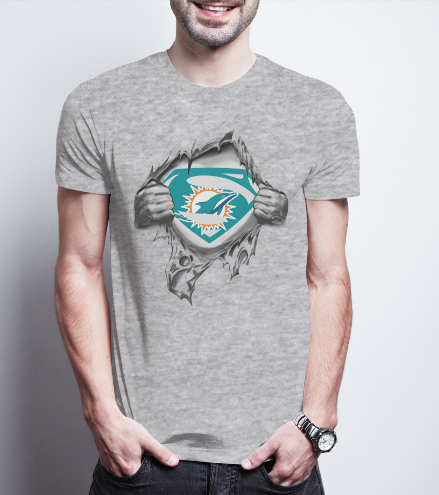 Miami Dolphins Superman Shield Logo Fan T-Shirt
