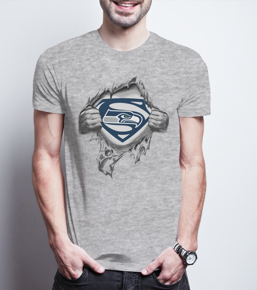 Seattle Seahawks Superman Logo Fusion T-Shirt