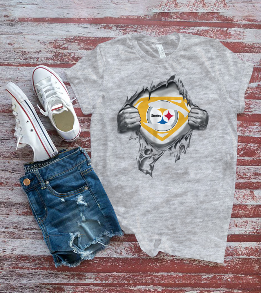 Steelers Logo Superhero Chest Reveal T-Shirt