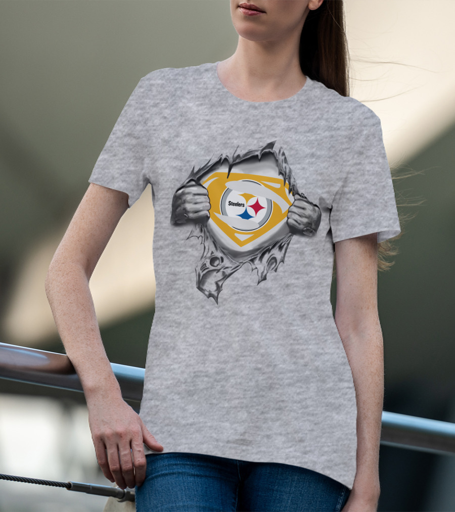 Steelers Logo Superhero Chest Reveal T-Shirt