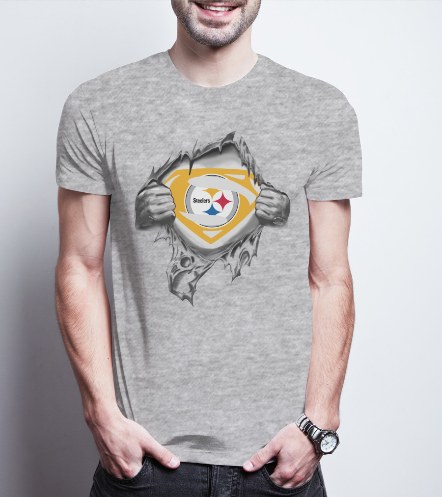 Steelers Logo Superhero Chest Reveal T-Shirt
