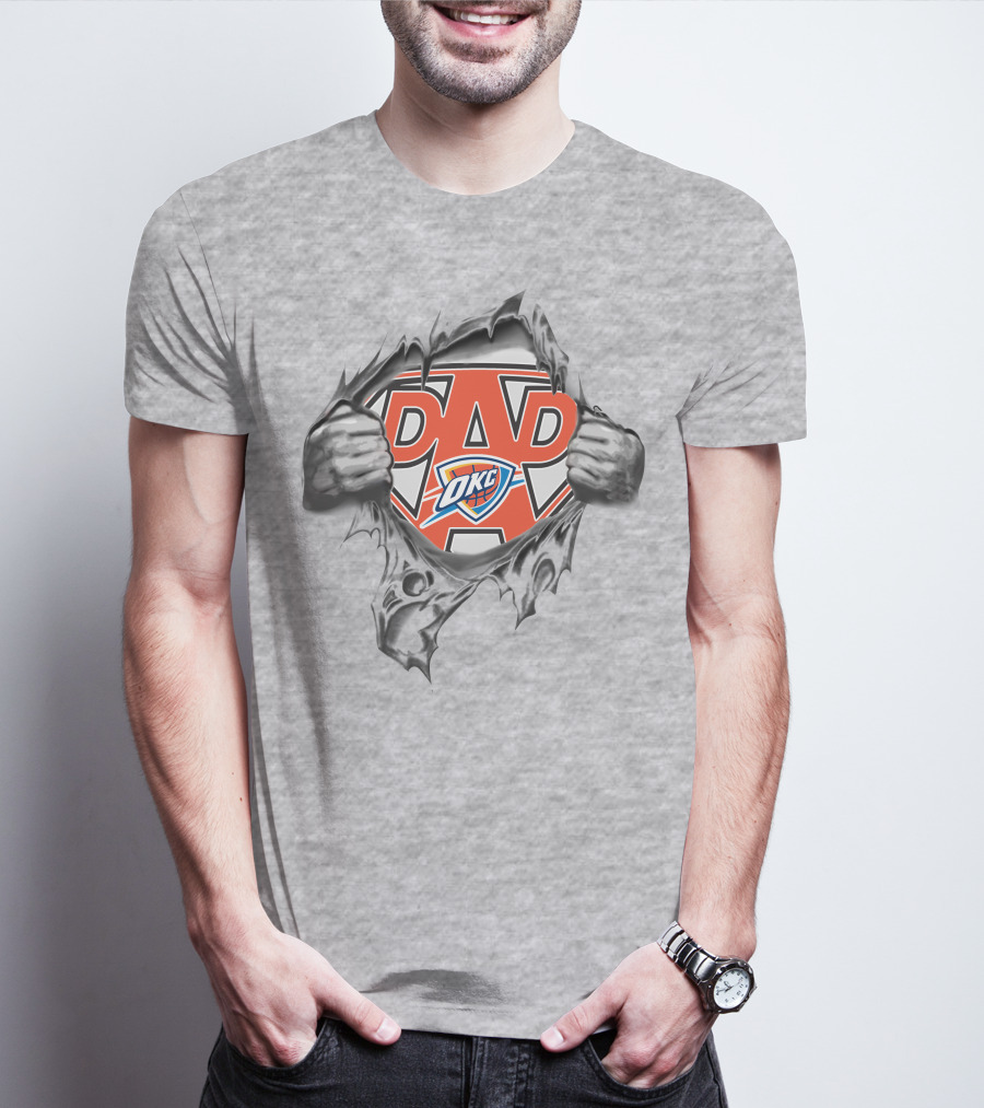 OKC Thunder Dad Superhero Rip T-Shirt