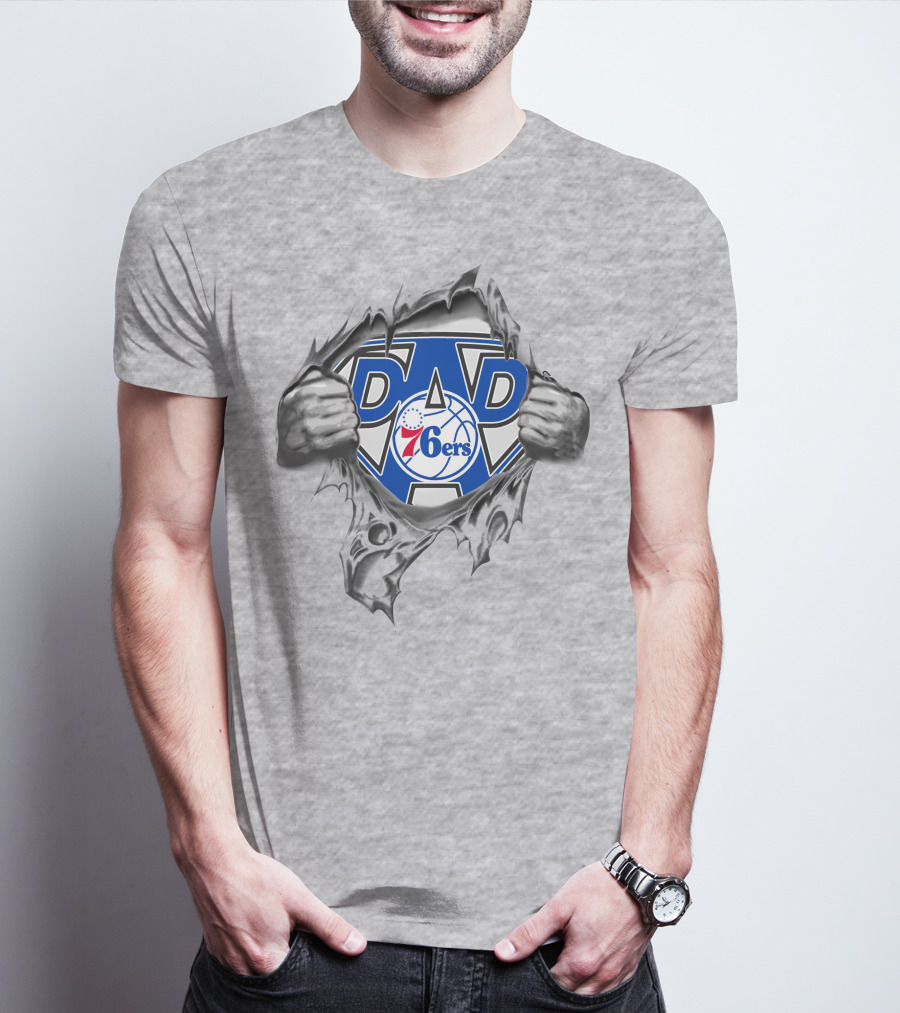Philadelphia Super Dad 76ers Heroic Reveal T-Shirt