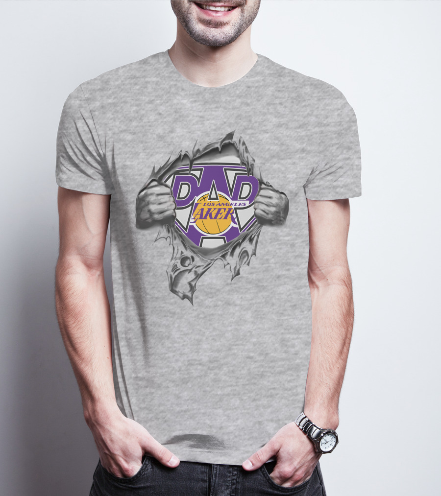 Los Angeles Lakers Dad Superhero Rip T-Shirt