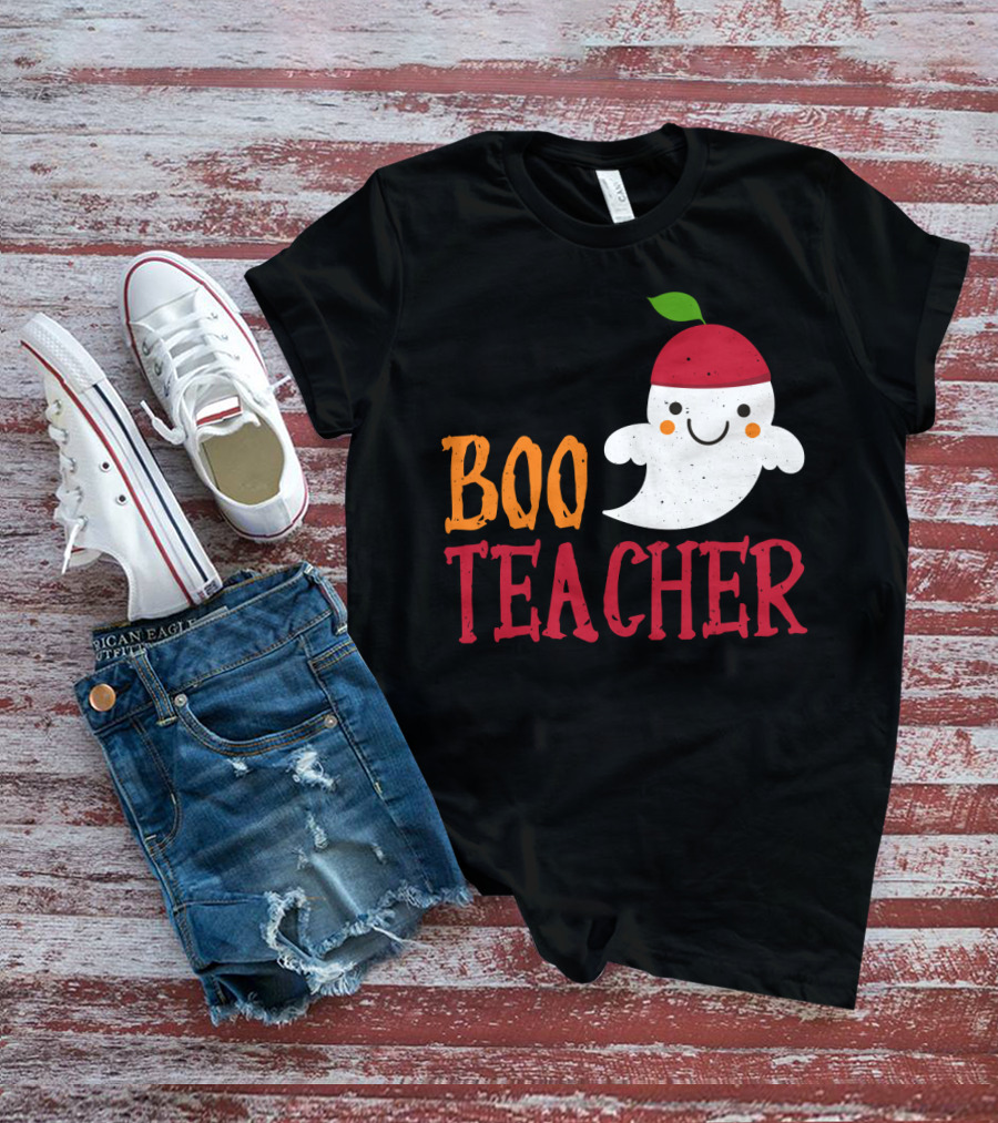 Boo Teacher Ghost Pirate Themed Funny Halloween Costume Teacher T-Shirt