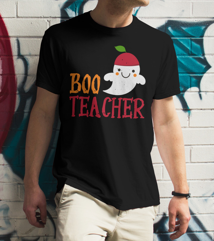 Boo Teacher Ghost Pirate Themed Funny Halloween Costume Teacher T-Shirt