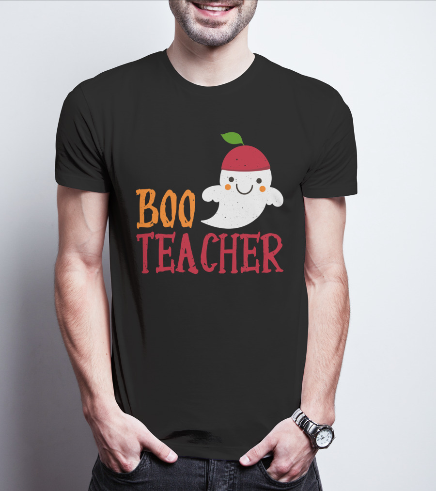 Boo Teacher Ghost Pirate Themed Funny Halloween Costume Teacher T-Shirt