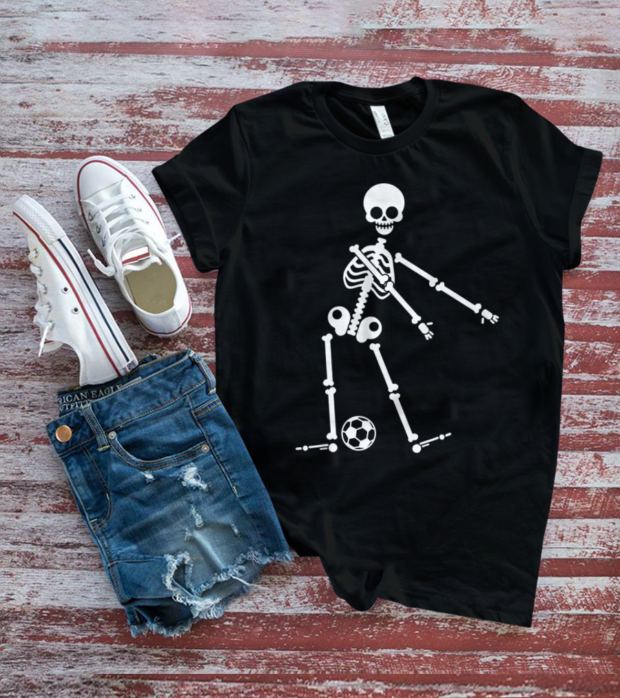 Skeleton Flossing Dance With Soccer Ball T-Shirt