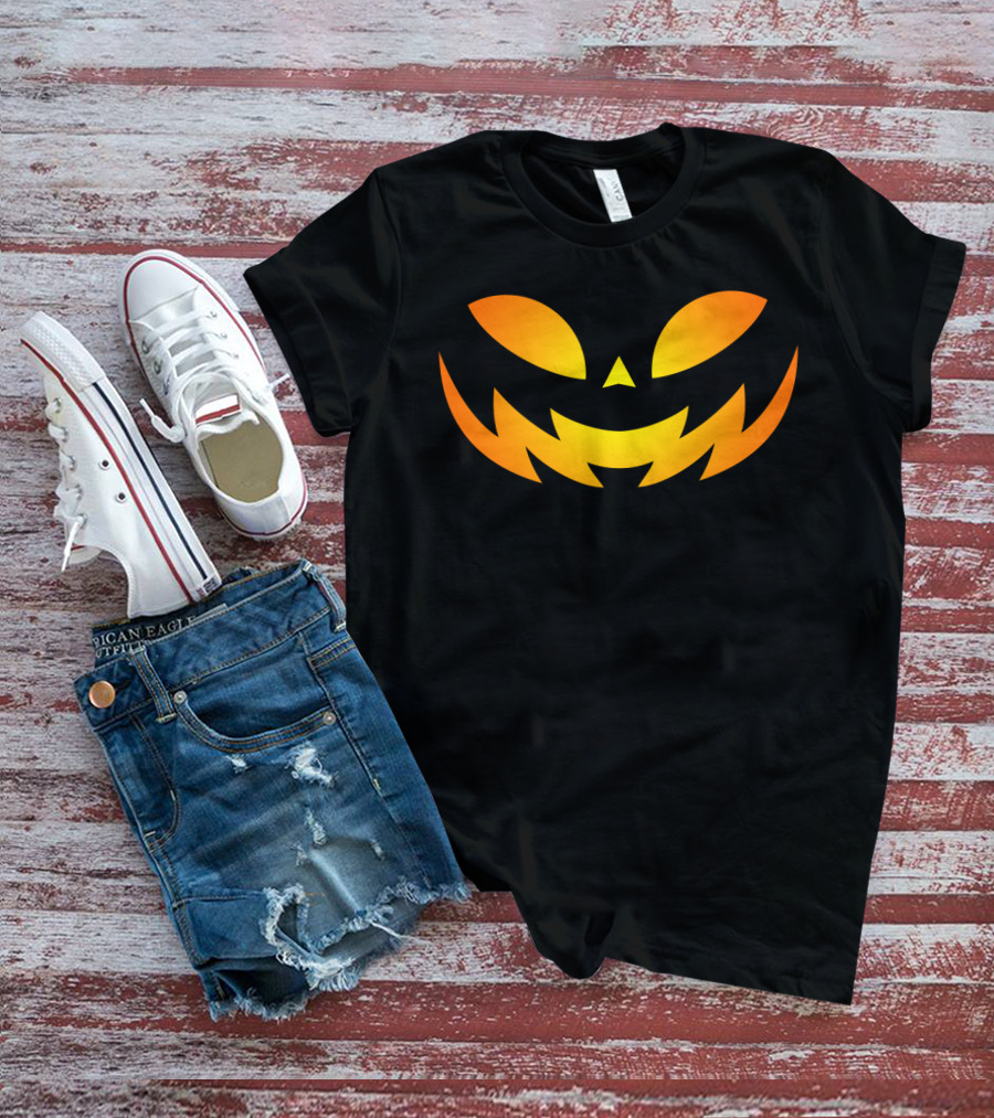 Spooky Grinning Jack-O'-Lantern Face T-Shirt