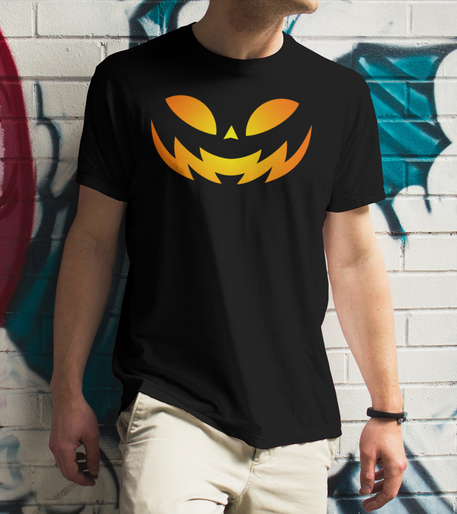 Spooky Grinning Jack-O'-Lantern Face T-Shirt