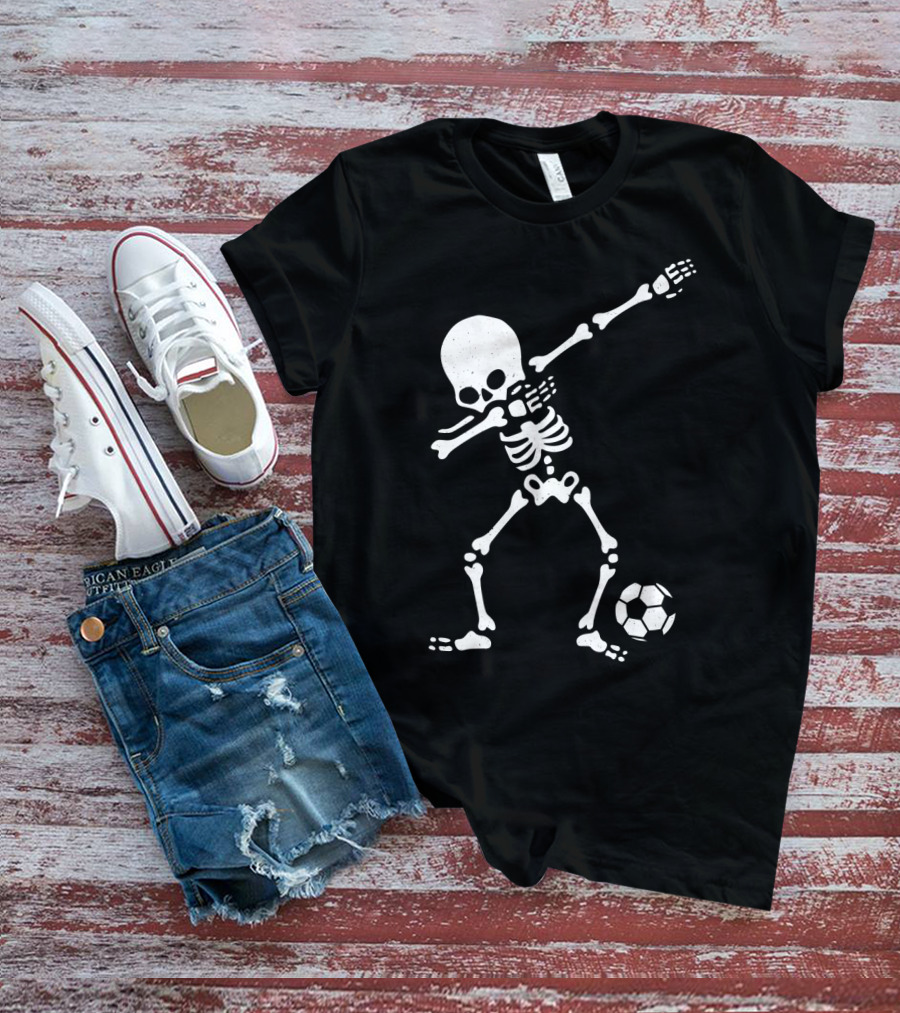 Skeleton Dabbing With Soccer Ball Pose T-Shirt