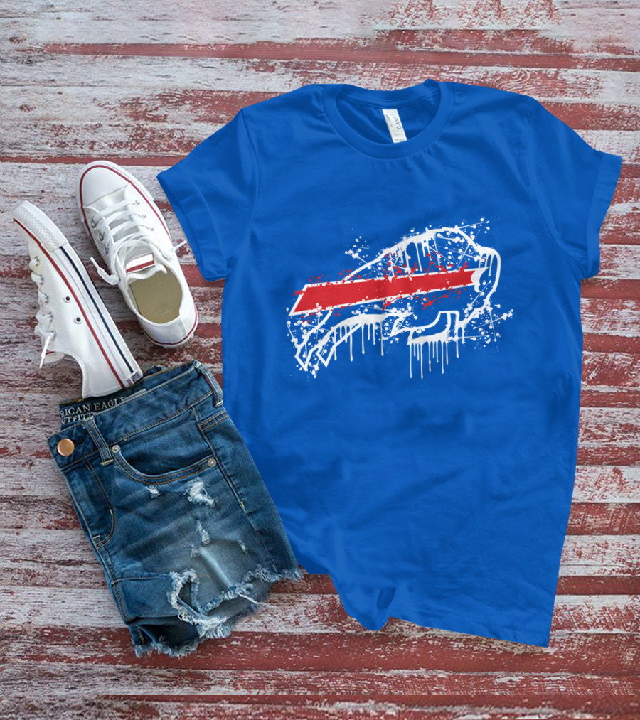 Buffalo Bills Paint Drip Splatter T-Shirt