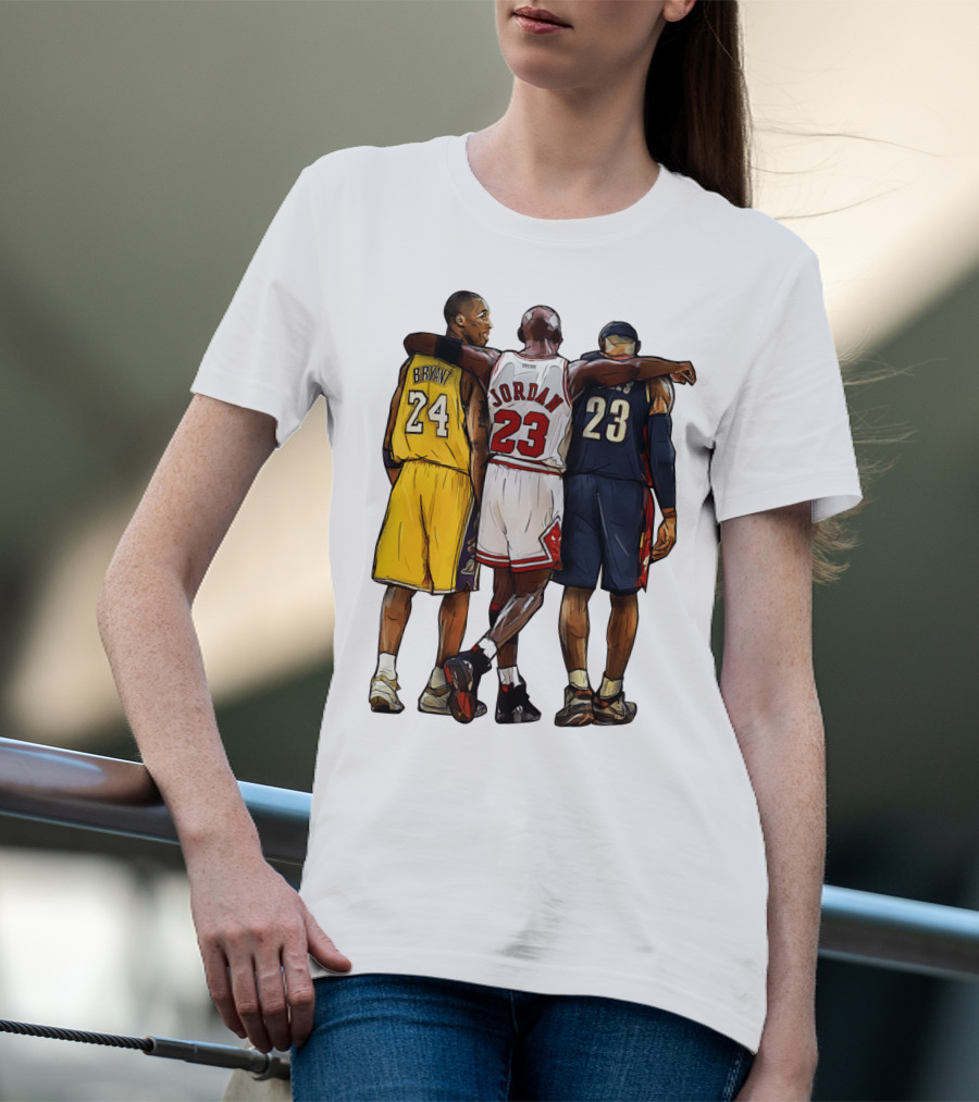 Kobe Bryant Michael Jordan 23 Lebron James 24 23 23 Lakers Bulls Cavaliers T-Shirt