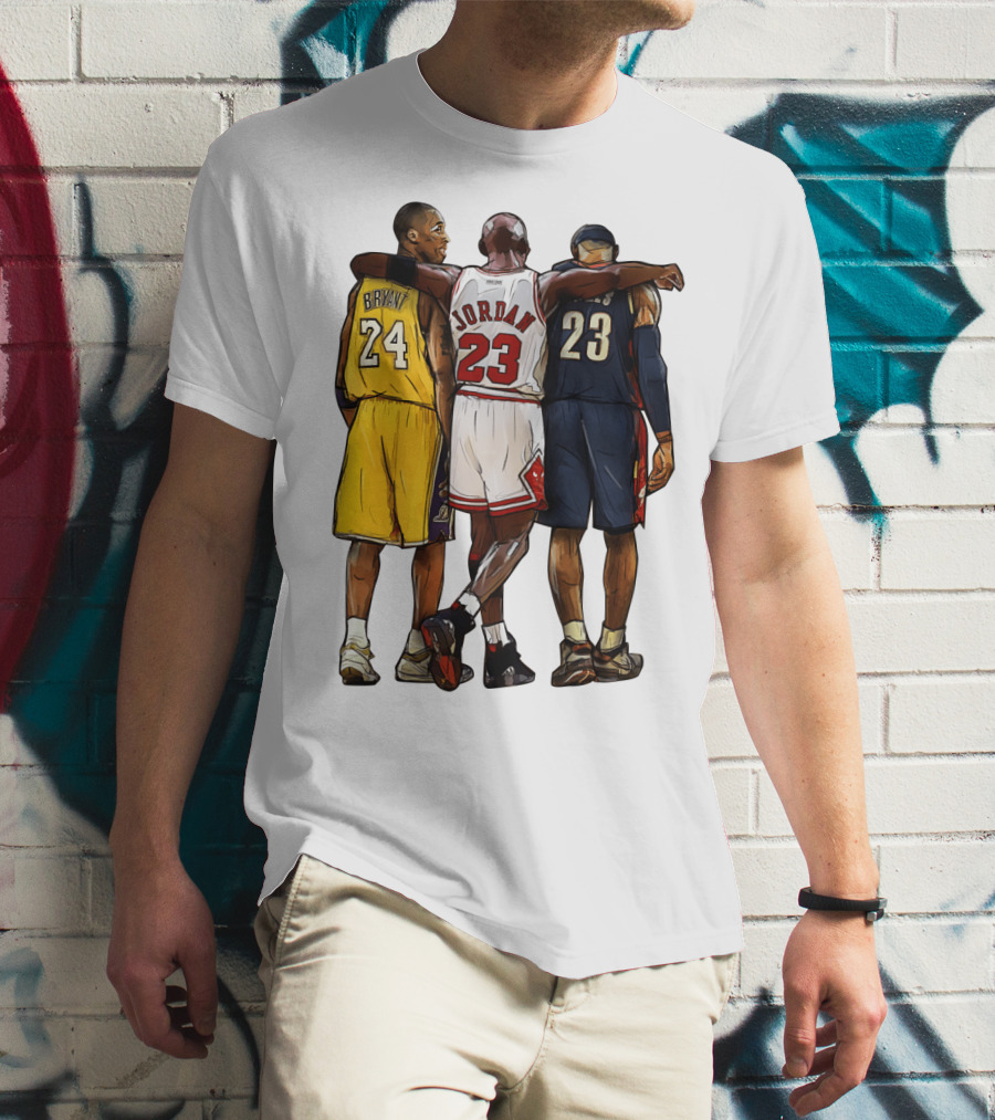 Kobe Bryant Michael Jordan 23 Lebron James 24 23 23 Lakers Bulls Cavaliers T-Shirt