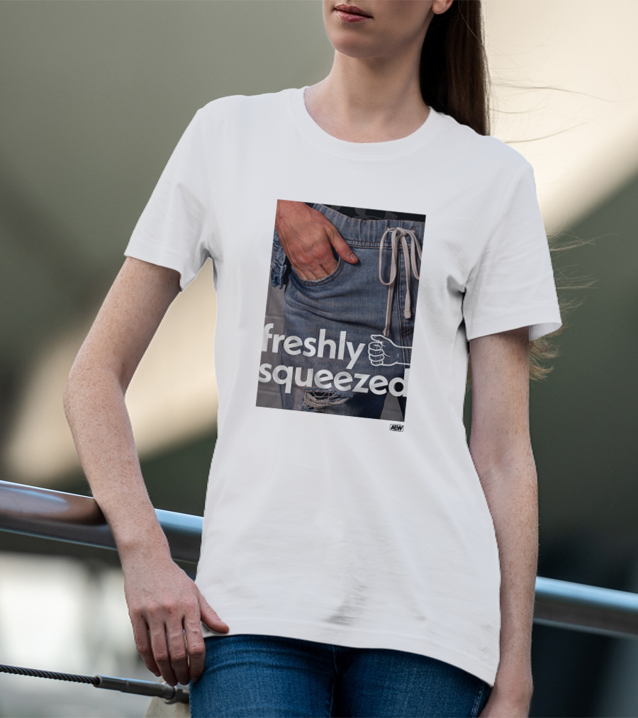 Aew Freshly Squeezed Orange Cassidy Pocket Kris Statlander T-Shirt