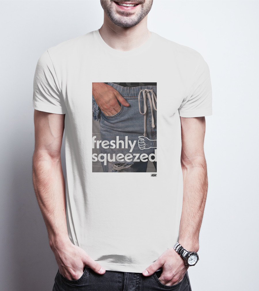 Aew Freshly Squeezed Orange Cassidy Pocket Kris Statlander T-Shirt