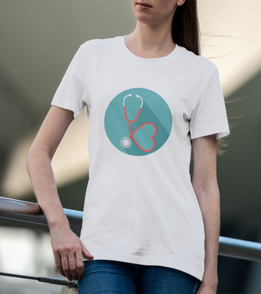 HEART K13 Stethoscope In Heart Shape Medical T-Shirt