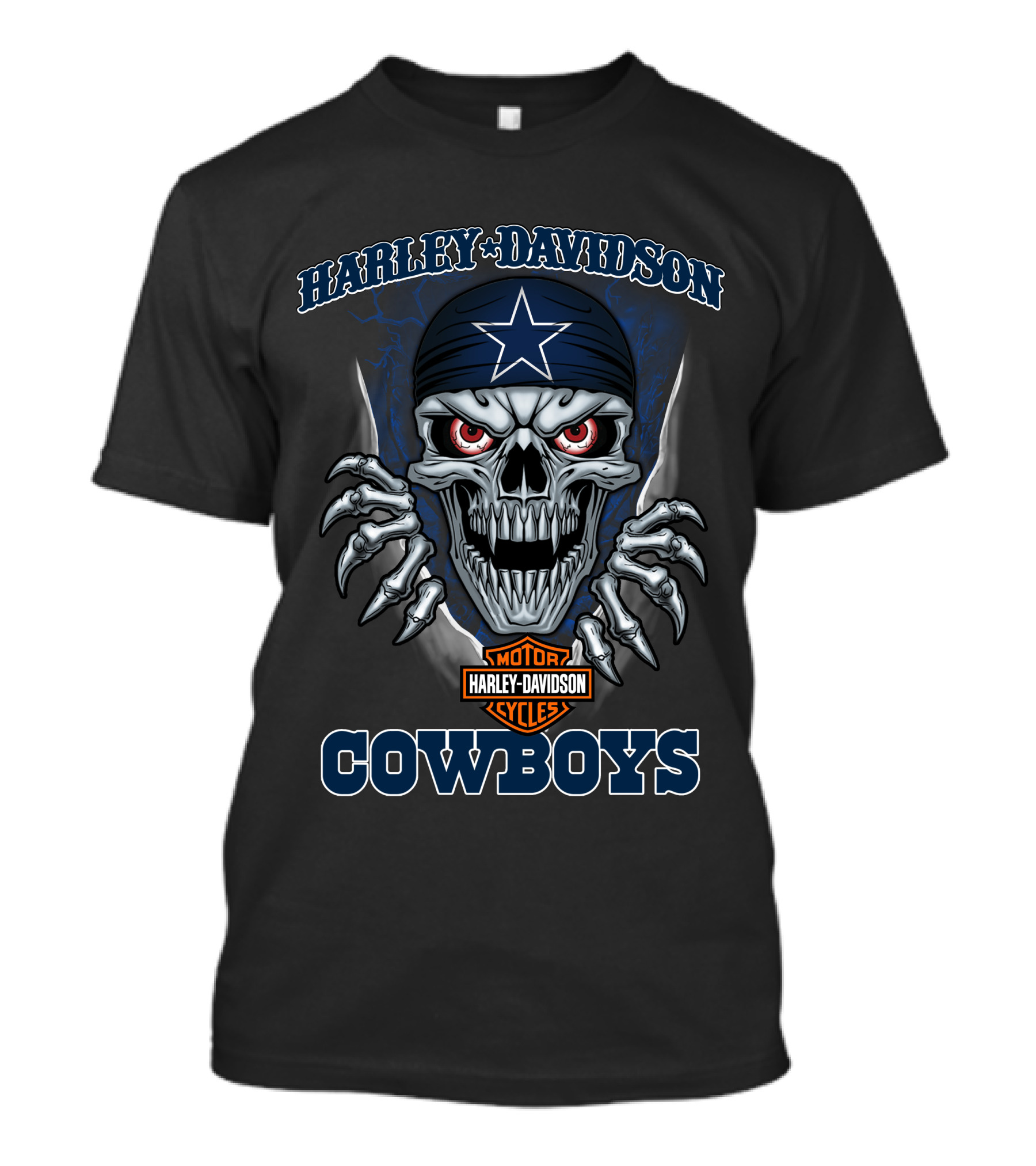 Harley Davidson Motor Cycles Skull Cowboys T-Shirt