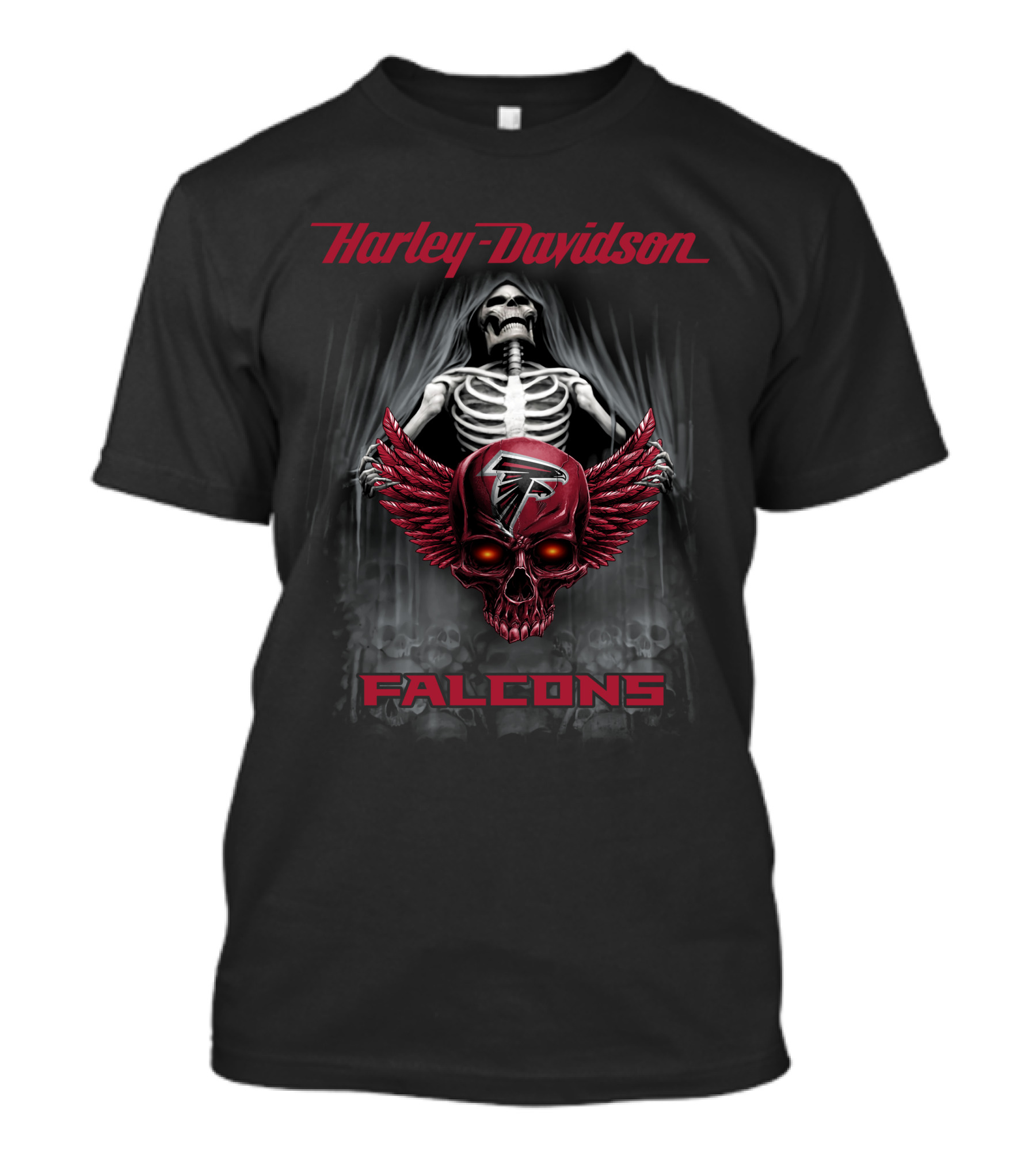 Harley Davidson Falcons Atlanta Skull Graphic Hdnfl 0610 T-Shirt