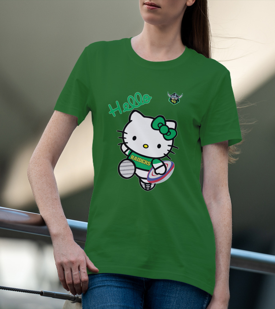NRL1003 Hello Kitty Canberra Raiders Football T-Shirt