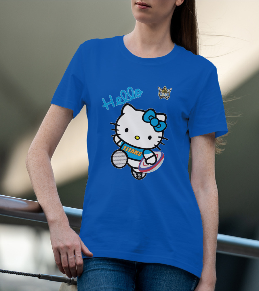 Gold Coast Titans Hello Kitty Rugby NRL1006 Fan T-Shirt