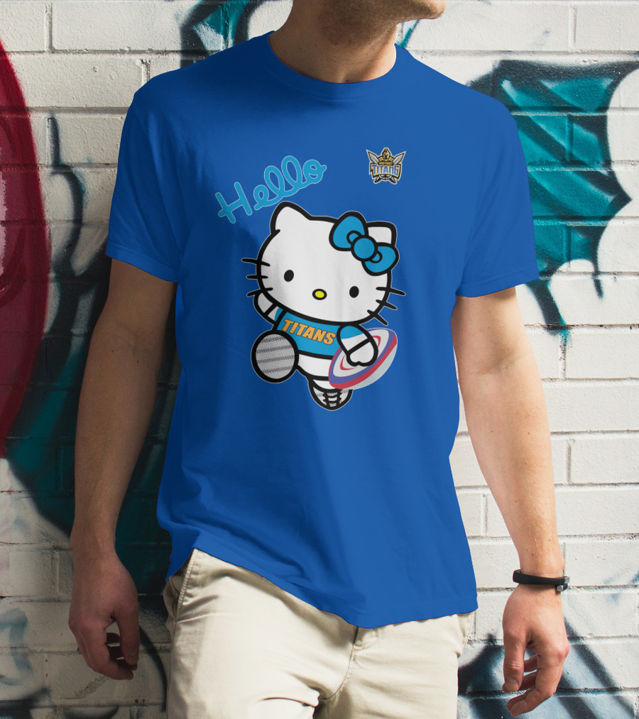 Gold Coast Titans Hello Kitty Rugby NRL1006 Fan T-Shirt